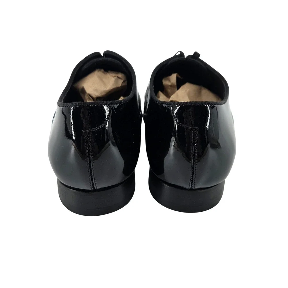 SUITSUPPLY Men Black Patent Leather Oxford Dress Shoes Made in Italy 40.5 US 7.5